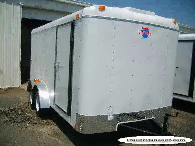 14ft  Tandem Axle WHITE  With Double Door