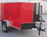 8ft Red Cargo Trailer with Black Trim