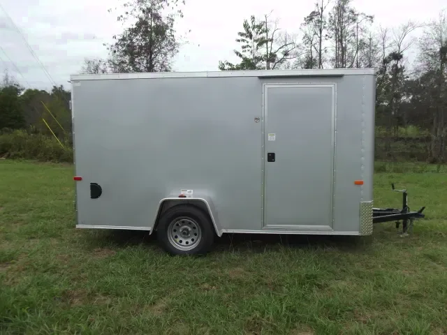 Silver 12ft Cargo Trailer with Flat Front