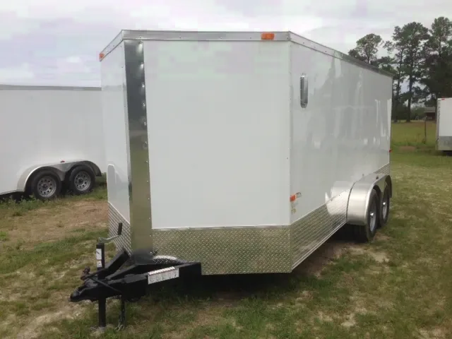 WHITE 16FT CARGO TRAILER WITH V-NOSE