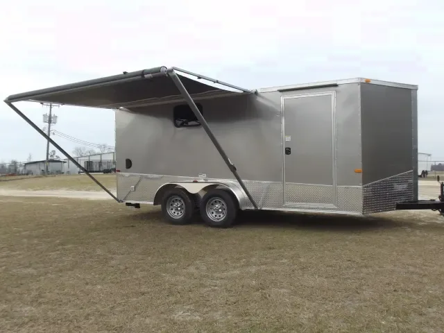 16FT PEWTER ENCLOSED TRAILER W/3500LB AXLES