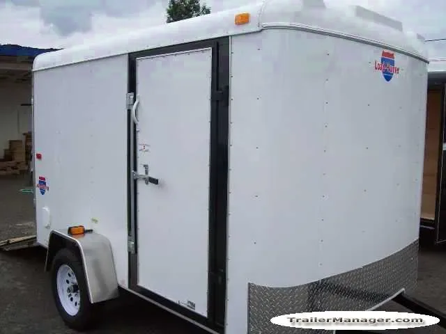 Single Axle 10FT White Cargo Trailer With Ramp
