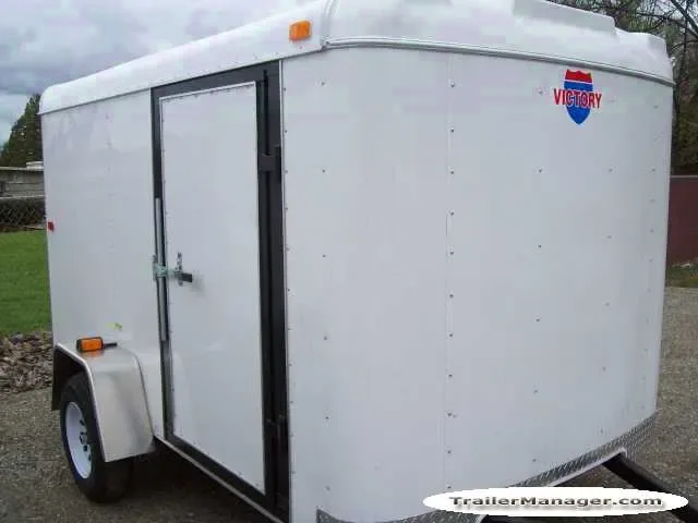 10FT Single Axle WHITE With Double Door-Flat Front