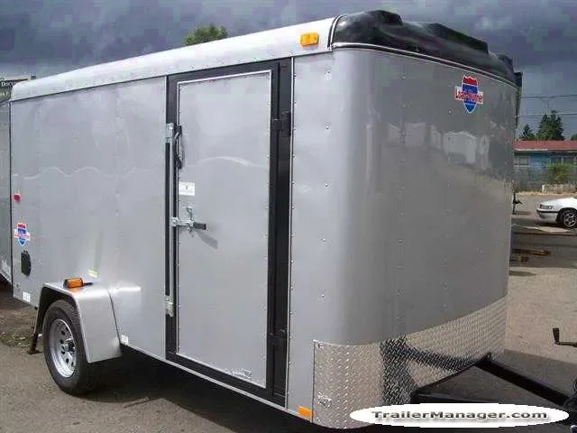 12FT Single Axle Silver  With Double Door-Black Trim