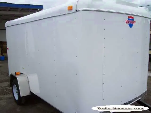 12FT Single Axle WHITE With Ramp FLAT FRONT