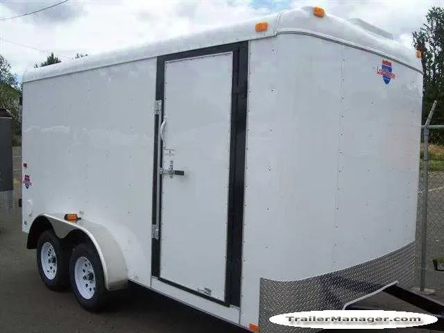 14FT  2-3500lb Axles WHITE  With Double Door