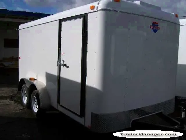 14FT Tandem Axle WHITE With Double Door