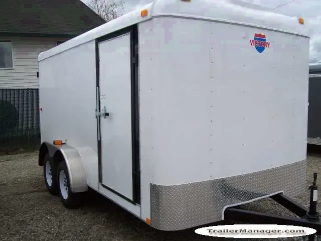 14FT Tandem Axle WHITE With Double Door