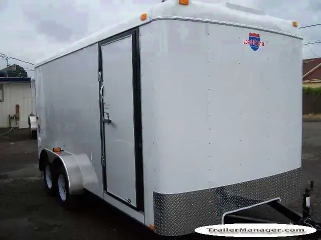 16FT 2-3500lb Axles WHITE With Ramp and Flat Front
