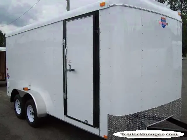 16FT  2-3500lb Axles WHITE With Double Door