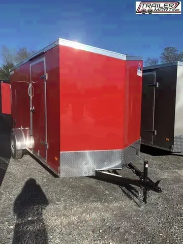 2025 Haulabout 6x12 Red Enclosed Cargo Trailer