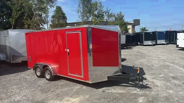Used 7x16 Red Tandem Axle Cargo Trailer - Submit Your Offer!