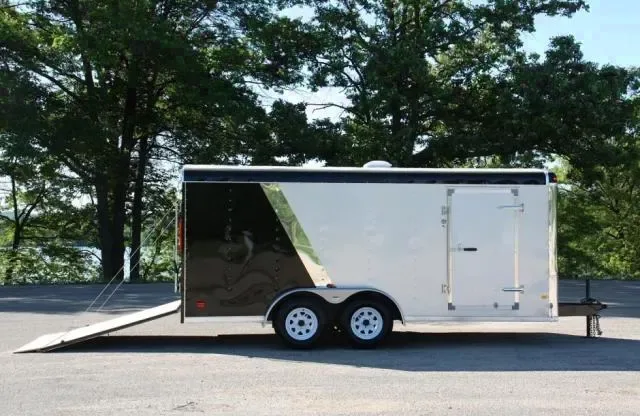 16FT TWO TONE BLACK AND WHITE CARGO TRAILER