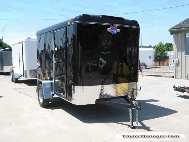 Black 10ft Cargo Trailer  with Flat Front