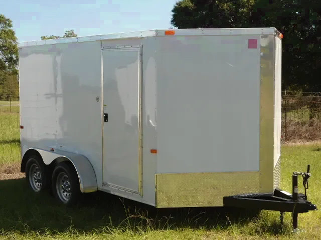 12ft TA White Cargo Trailer w/Barn Doors