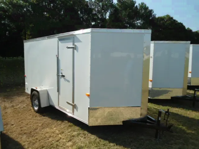 12ft White with Barn Door Cargo Trailer