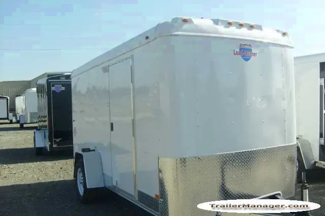 12FT SA White Cargo Trailer - Spare Tire