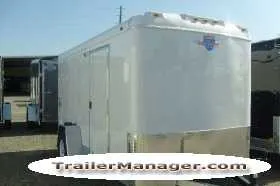 12ft White Cargo Trailer w/Double Rear Door