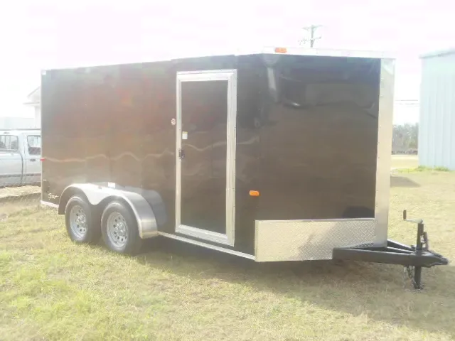14FT Black Cargo Trailer w/Ramp