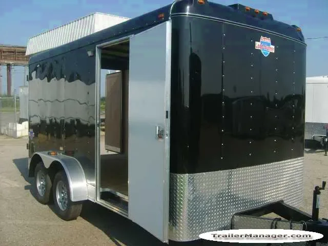 14FT Black Flat Front Cargo Trailer