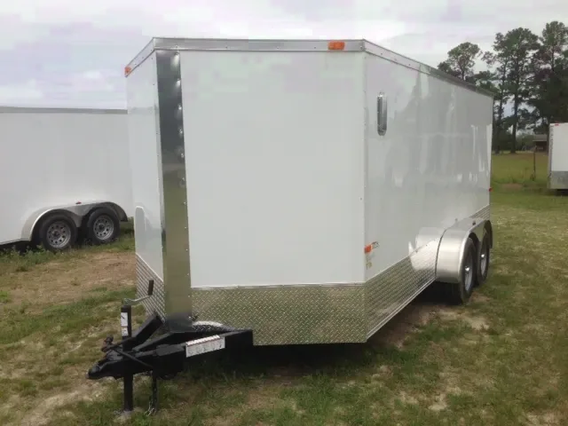 16ft White Cargo Trailer w/Double Rear Doos