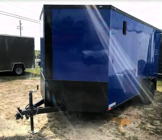 12ft single axle blue blackout with black trim