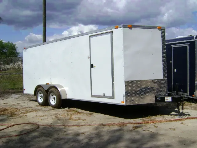14FT Tandem Axle White V-Nose