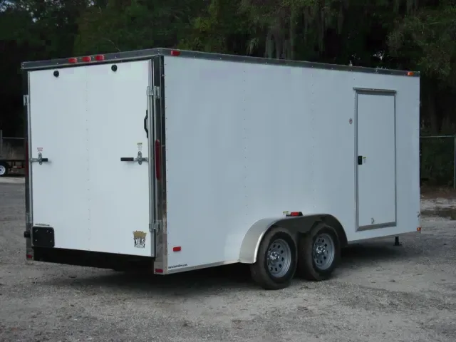 WHITE 16FT ENCLOSED CARGO TRAILER-3500LB AXLES