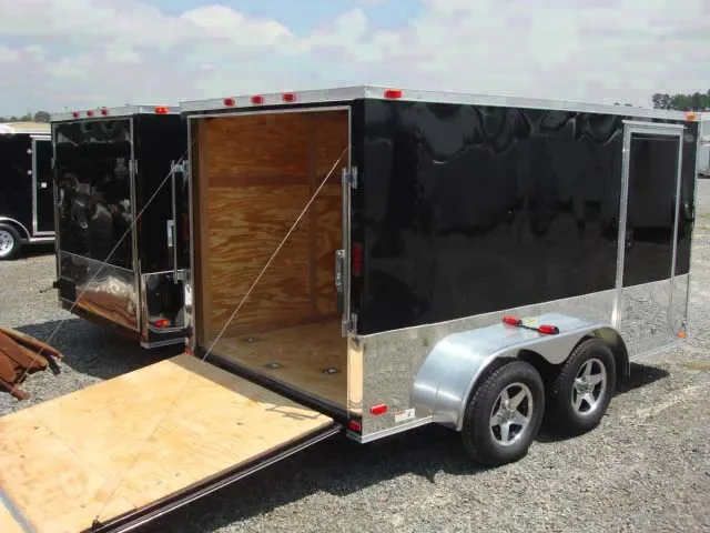 BLACK 16FT ENCLOSED CARGO TRAILER W/WRAP AROUND DIAMOND PLATING