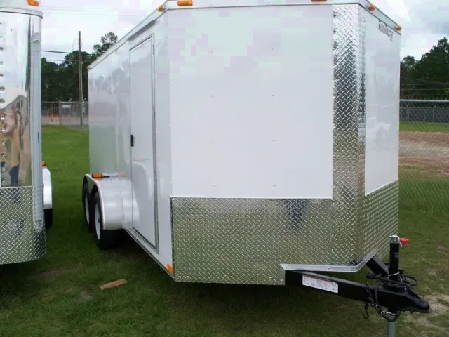 WHITE 16FT WITH REAR RAMP DOOR  TRAILER