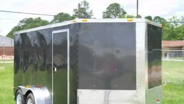 Charcoal Grey 16ft Enclosed Cargo Trailer W/Ramp Door