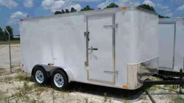 16ft Flat Front Enclosed Cargo Utility Trailer with V-Nose