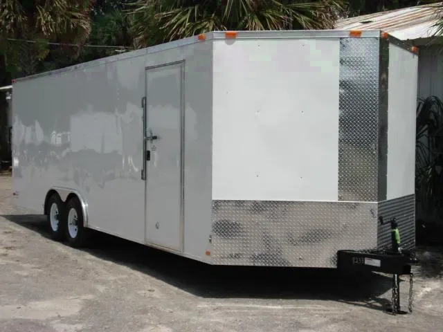 24ft enclosed trailer with axle upgrade-5200lb Axles and ramp