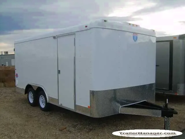 16ft Tandem Axle WHITE  With Double Door