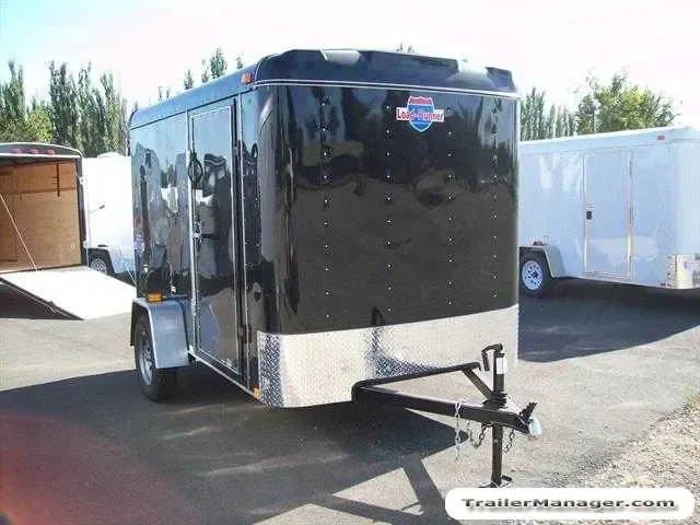 10ft  Single Axle BLACK With Ramp-Flat Front