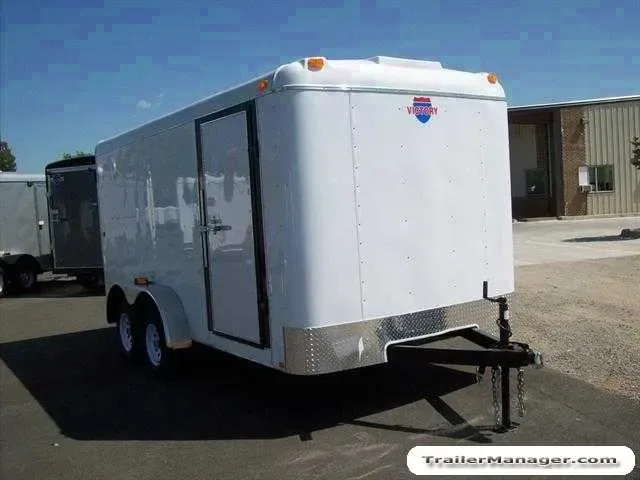 14ft Tandem Axle WHITE  With Double Door
