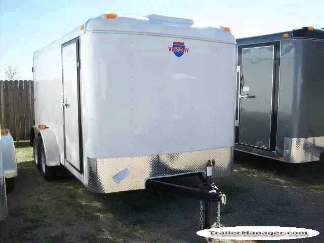 14ft  Tandem Axle WHITE With Double Door