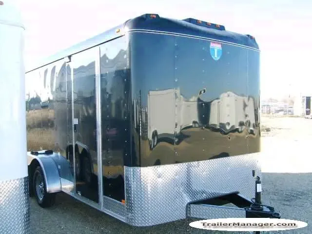 16ft Tandem Axle BLACK With Double Door-Spare Tire