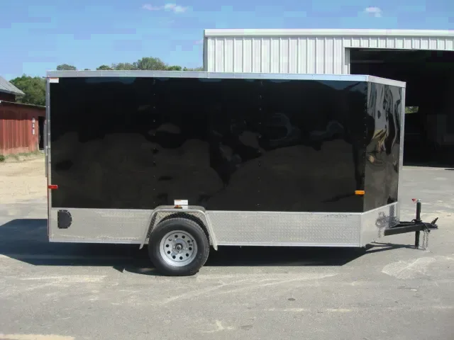 12FT V-NOSE BLACK CARGO TRAILER