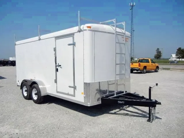 16FT W/CONTRACTOR TRAILER WITH LADDAR RACKS