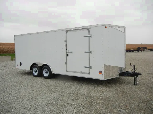 24FT V-NOSE ENCLOSED CARGO TRAILER-RAMP