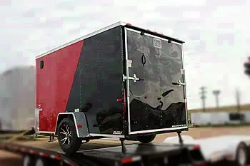 10FT RED/BLACK ENCLOSED TRAILER W/3500LB AXLE