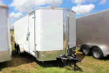 16FT WHITE CARGO TRAILER W/2-3500LB AXLES