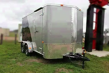14FT TWO TONED CARGO TRAILER W/REAR RAMP GATE