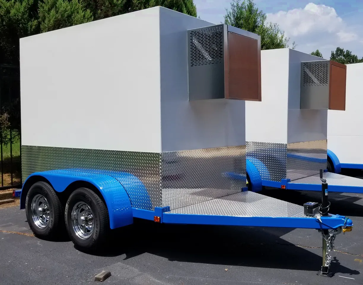 White w/Green Trim 10FT Refrigerated Trailer