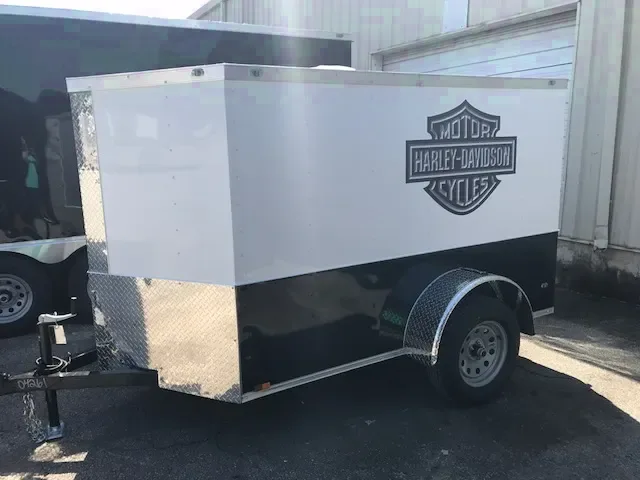 10ft White w/Black Trim Motorcycle/Cargo Trailer
