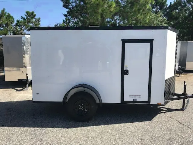 10ft V-Nose White Cargo Trailer