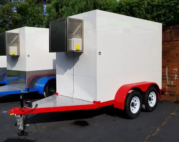 8FT Refrigerated Trailer White w/Red Fenders
