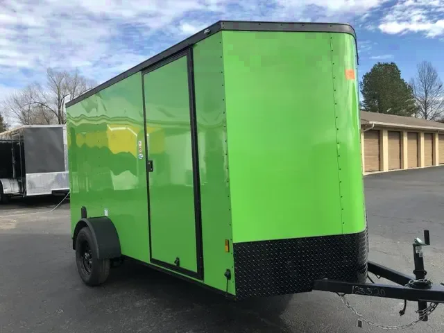 12FT  GREEN BLACKOUT SINGLE AXLE CARGO TRAILER