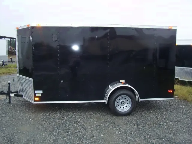12FT SA  V-Nose Black Cargo Trailer